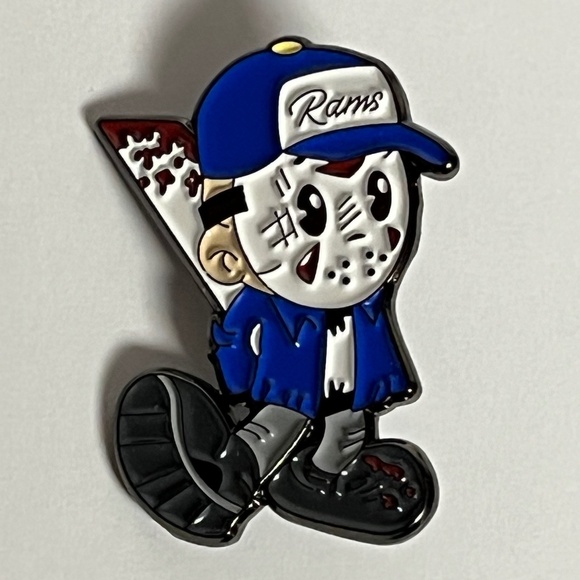 LA Rams Jason Voorhees Hat Pin Pins Hats Bag Fitted New Era Friday The 13th - Picture 1 of 8